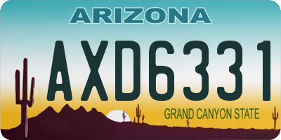 AZ license plate AXD6331