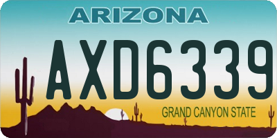 AZ license plate AXD6339