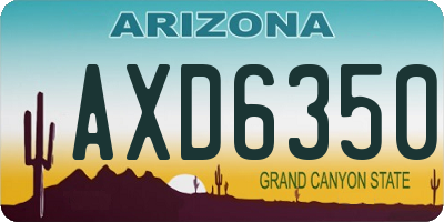 AZ license plate AXD6350