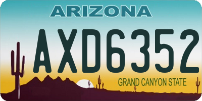 AZ license plate AXD6352