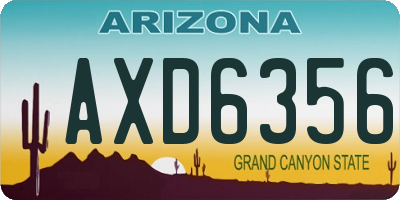 AZ license plate AXD6356