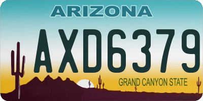 AZ license plate AXD6379