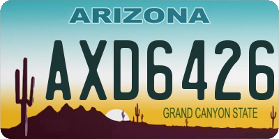 AZ license plate AXD6426