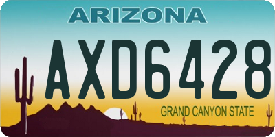 AZ license plate AXD6428