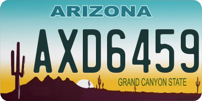 AZ license plate AXD6459