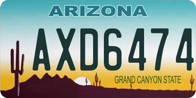 AZ license plate AXD6474