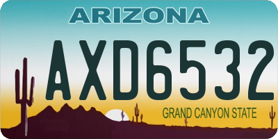 AZ license plate AXD6532