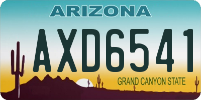 AZ license plate AXD6541