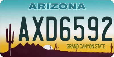 AZ license plate AXD6592