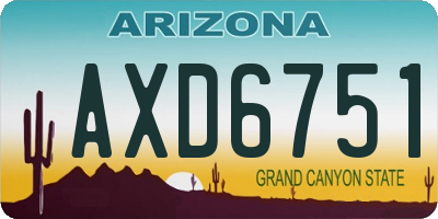AZ license plate AXD6751