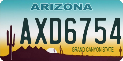 AZ license plate AXD6754
