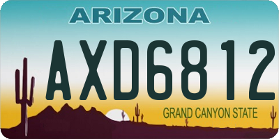 AZ license plate AXD6812