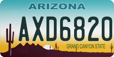 AZ license plate AXD6820
