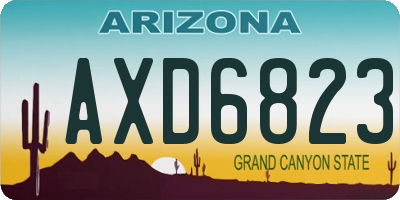 AZ license plate AXD6823