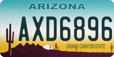 AZ license plate AXD6896