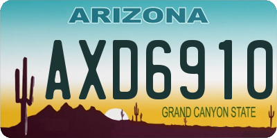 AZ license plate AXD6910