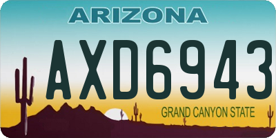 AZ license plate AXD6943