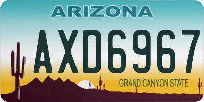 AZ license plate AXD6967