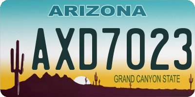 AZ license plate AXD7023
