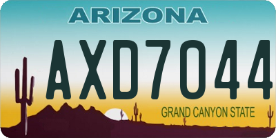AZ license plate AXD7044