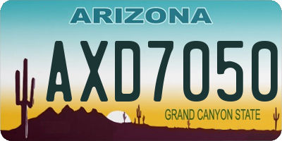 AZ license plate AXD7050