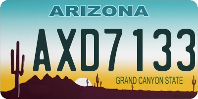 AZ license plate AXD7133