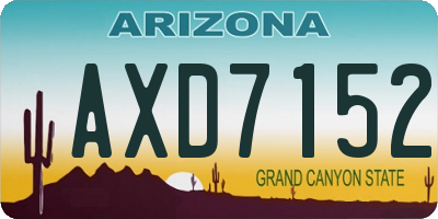 AZ license plate AXD7152