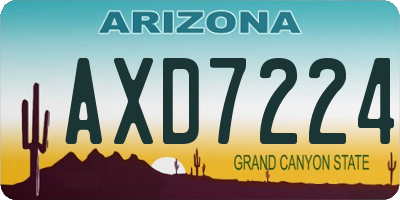 AZ license plate AXD7224