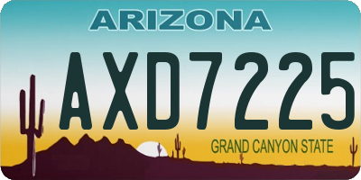 AZ license plate AXD7225
