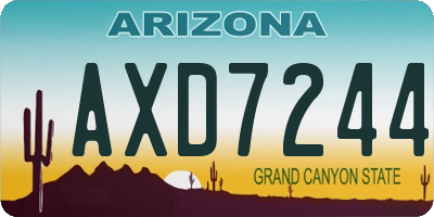 AZ license plate AXD7244