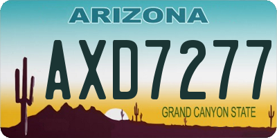 AZ license plate AXD7277