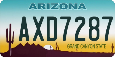 AZ license plate AXD7287
