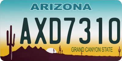 AZ license plate AXD7310