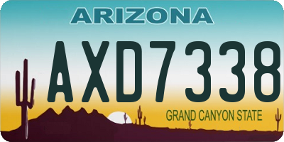 AZ license plate AXD7338