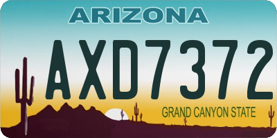 AZ license plate AXD7372