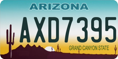 AZ license plate AXD7395