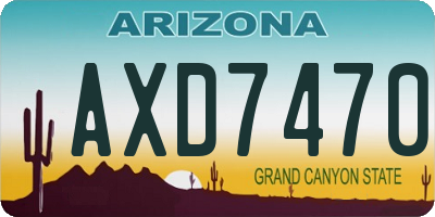 AZ license plate AXD7470