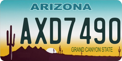 AZ license plate AXD7490