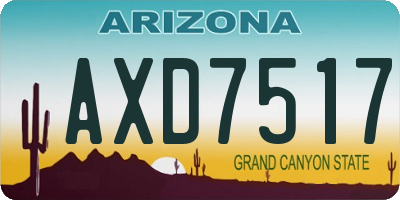 AZ license plate AXD7517