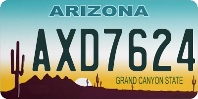 AZ license plate AXD7624