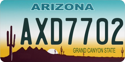 AZ license plate AXD7702