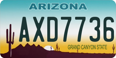 AZ license plate AXD7736