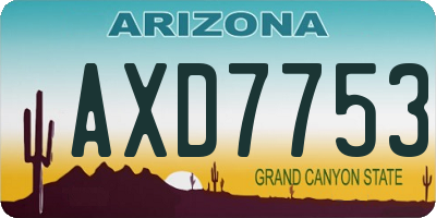 AZ license plate AXD7753
