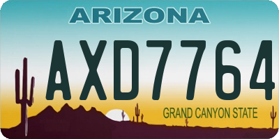 AZ license plate AXD7764