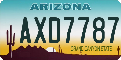 AZ license plate AXD7787