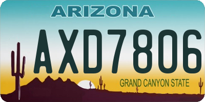 AZ license plate AXD7806