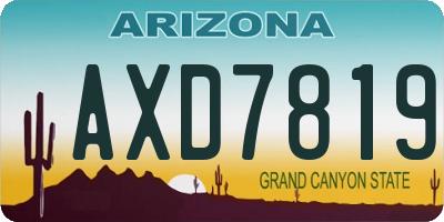 AZ license plate AXD7819