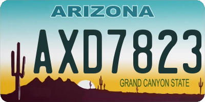 AZ license plate AXD7823