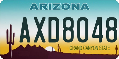 AZ license plate AXD8048