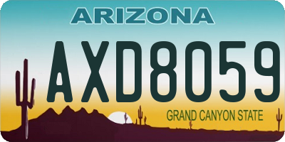 AZ license plate AXD8059